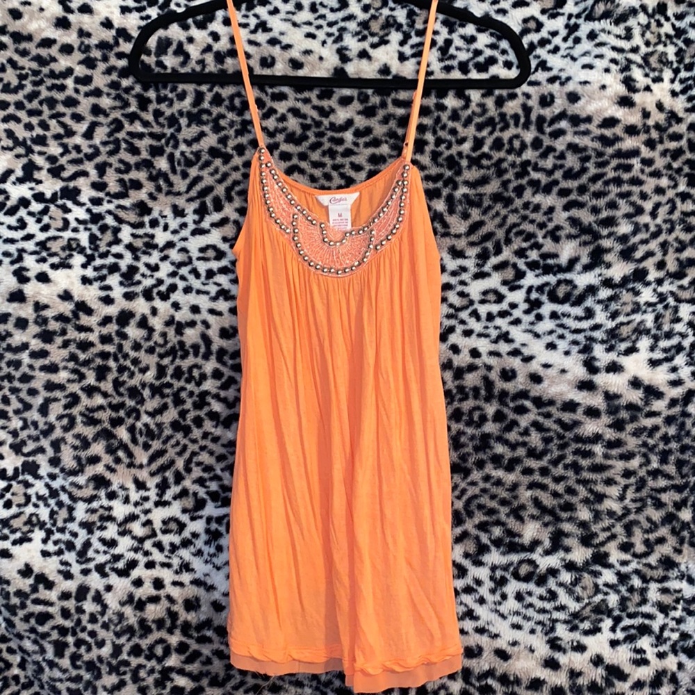 Peach colored tank top. Size M Candies brand. Perfect condition